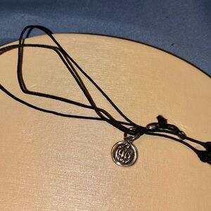 Alex and Ani Black Cord Bracelet with Silver Charm